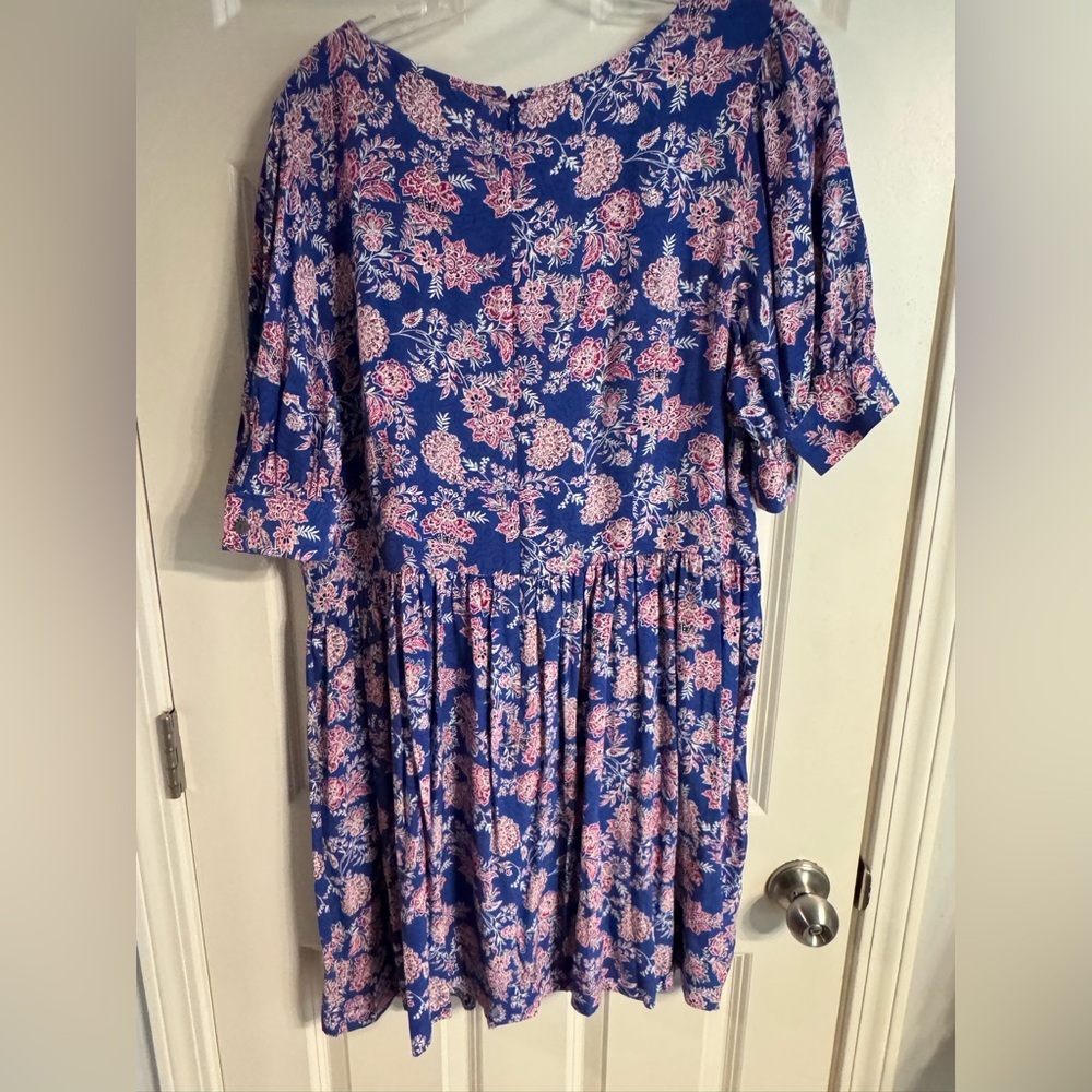NWT, LOFT Women’s Size 14 Scoop Neck Puff Sleeve Swing Floral Print - Picture 8 of 13